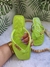 Santa Lolla - Flip Flop Bico Quadrado - Bordado e Verniz - Verde Neon