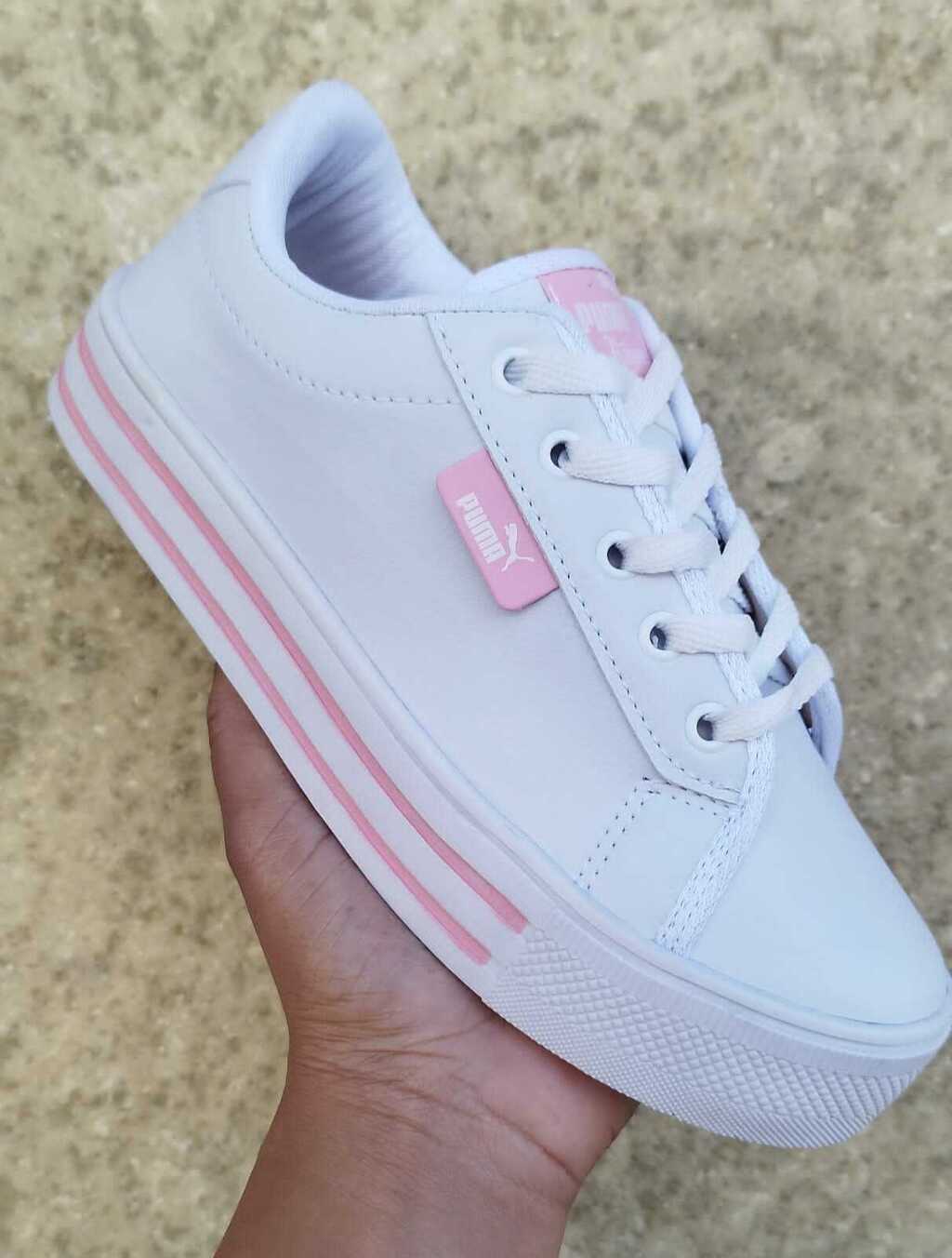 Tênis PUMA - BRANCO/ROSA - PLATAFORMA - Branco - 34