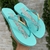 Chinelo Feminino Adulto - Havaiana Glitter - Verde Água