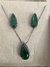 Conjunto de Semijoia Zircônia Gota Verde Alongada Cravejada