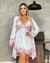 Robe Glamour- Branco com renda Bicolor rosê