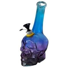 Calavera Dk de vidrio pyrex color azul