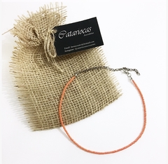 Choker mini miçangas Coral