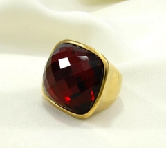 Anillo Piedra Roja redondeada