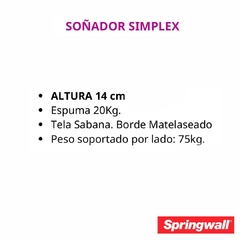 Colchón 80 x 190 x 14 Simplex - Springwall - comprar online