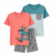 Kit 3 peças com short cinza e camiseta laranja gafanhoto - Carters