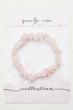 Pulseira em cascalho Quartzo Rosa - comprar online