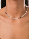 Choker Aro Fita Banhado Rodio Branco