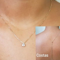 Colar Ponto De Luz Ajuste Costas Banhado Rodio Branco - comprar online