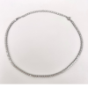 Choker Riviera 3mm Banhado Rodio Branco