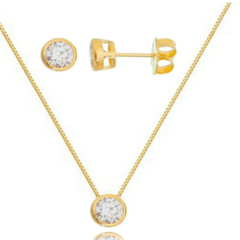 Conjunto Ponto Luz Banhado a Ouro 18k - comprar online