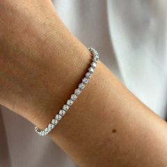 Pulseira Riviera Banhado Rodio Branco - comprar online