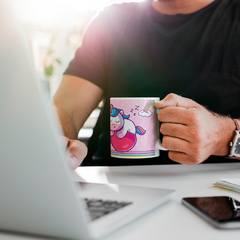 Caneca Unicórnio Malcriado - Bom dia é o Caralho na internet