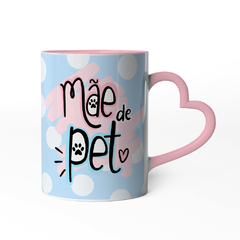 Caneca Mãe de Pet com Foto - Alça de Coração