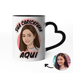 Caneca Coração com Foto Caricatura e Nome - loja online