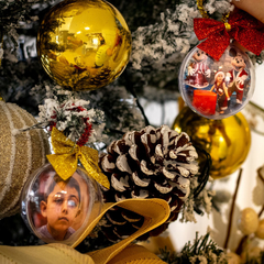 Bolinha de Natal em Acrílico com Foto - KIT COM 6 ou UNIDADE - loja online