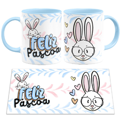 Caneca Páscoa Feliz Pascoa Coelho Óculos