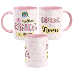 Caneca A Melhor Dinda do Mundo com Nome - Mai Personalizados