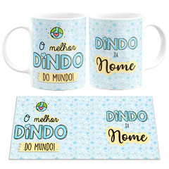 Caneca O Melhor Dindo do Mundo com Nome