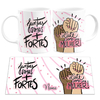 Caneca Lute como uma Mulher + Juntas Somos Mais Fortes com Nome