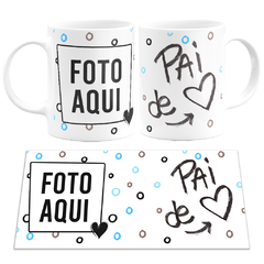 Caneca Pai de Coração com Foto