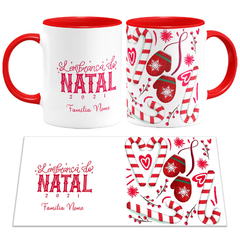 Caneca Lembrança do Natal Com Nome da Família