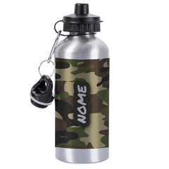 Garrafa Squeeze Camuflada Exército Personalizada com Nome 600 ML