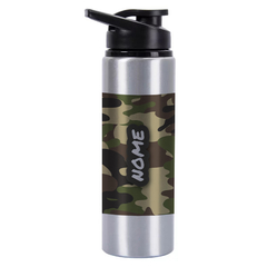 Garrafa Squeeze Camuflada Exército Personalizada com Nome 750 ML