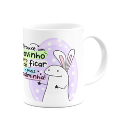 Caneca Flork Meme Coelho Trouxe um Ovinho na internet