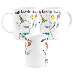 Caneca Flork Meme Hep bardei tiu iu Aniversário - Mai Personalizados