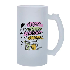 Caneco de Chopp de Vidro Na Alegria e Na Tristeza - Vidro Comum ou Jateado - comprar online