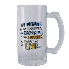 Caneco de Chopp de Vidro Na Alegria e Na Tristeza - Vidro Comum ou Jateado na internet