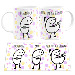 Caneca Flork Bento Desenrola Bate Joga Pega Um Cafezinho Fundo Colors - comprar online