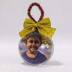 Bolinha de Natal em Acrílico com Foto - KIT COM 6 ou UNIDADE