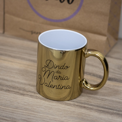 Caneca Metalizada do Dindo com Nome - Mai Personalizados