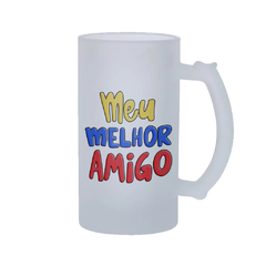 Caneco de Chopp Meu Melhor Amigo com Nome - Vidro Comum ou Jateado - Mai Personalizados