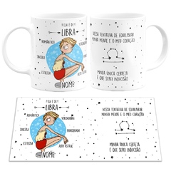 Caneca Coleção Signos Cerâmica Branca 325 ML - Mai Personalizados