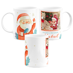 Caneca Natal Papai Noel Watercolor Personalizada com Foto - comprar online