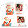 Caneca Natal Papai Noel Watercolor Personalizada com Foto