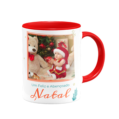 Caneca Natal Papai Noel Watercolor Personalizada com Foto - loja online