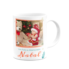 Caneca Natal Papai Noel Watercolor Personalizada com Foto - loja online