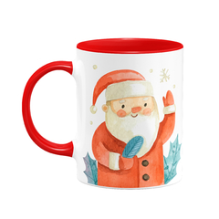 Caneca Natal Papai Noel Watercolor Personalizada com Foto na internet