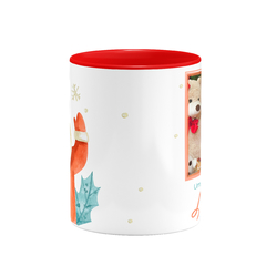 Caneca Natal Papai Noel Watercolor Personalizada com Foto - Mai Personalizados