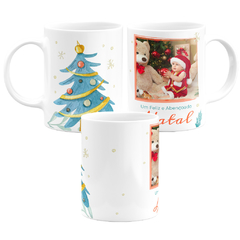 Caneca Natal Pinheirinho Watercolor Personalizada com Foto - comprar online