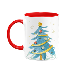 Caneca Natal Pinheirinho Watercolor Personalizada com Foto na internet