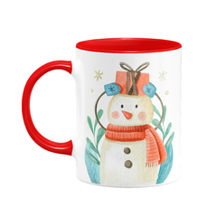 Caneca Natal Boneco de Neve Watercolor Personalizada com Foto na internet