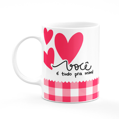 Caneca Branca Namorados Você É Tudo Pra Mim Pug Love - Mai Personalizados