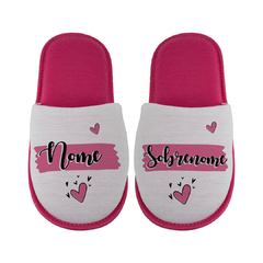 Pantufa Nome e Sobrenome Rosa