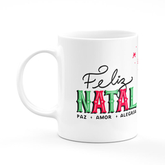 Caneca Feliz Natal - Paz, Amor e Alegria - Com Foto na internet