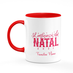 Caneca Lembrança do Natal Com Nome da Família - comprar online